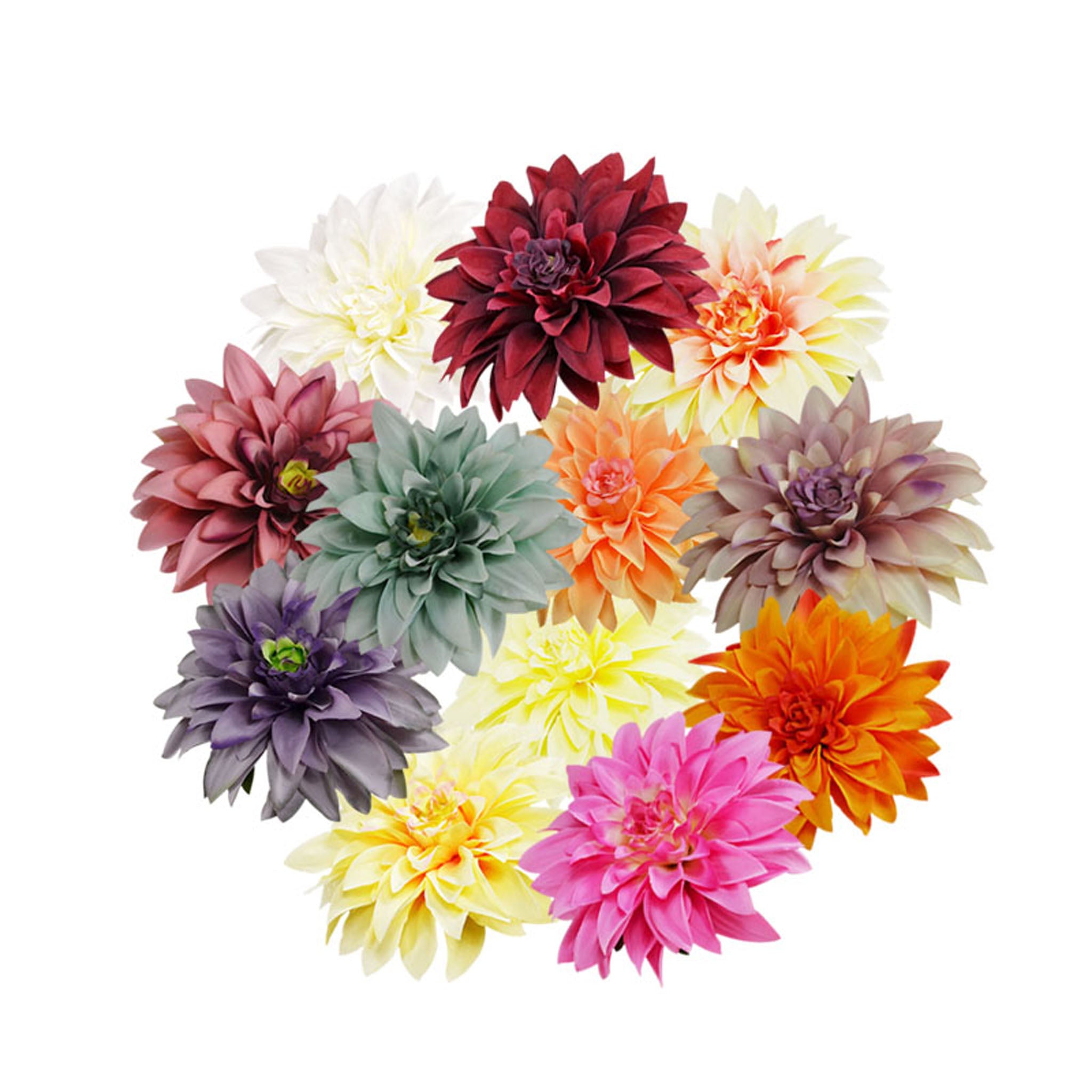50 Bulk Silk Dahlia Flowers 5.1