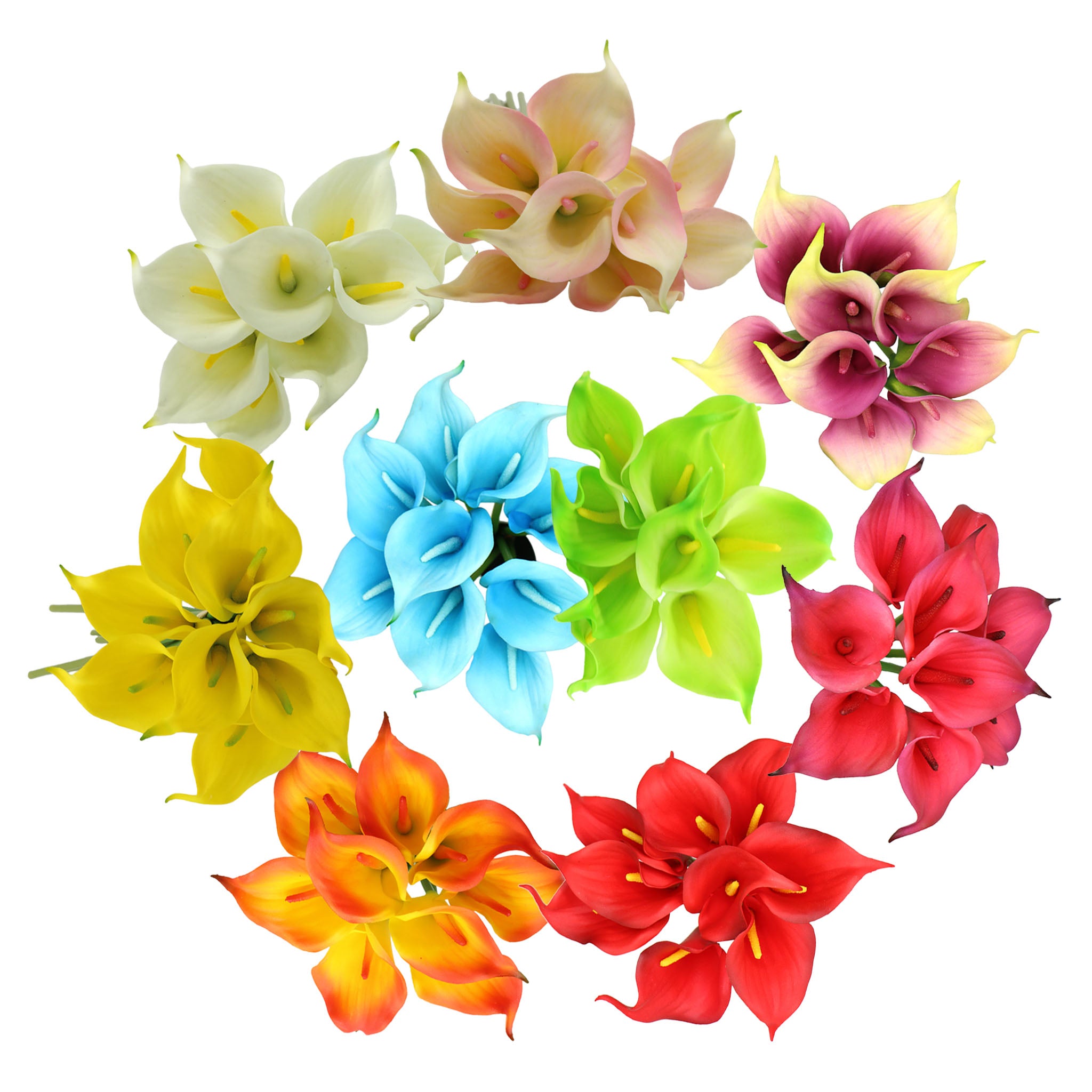 Artificial Calla Lily Latex Flowers Various Colors