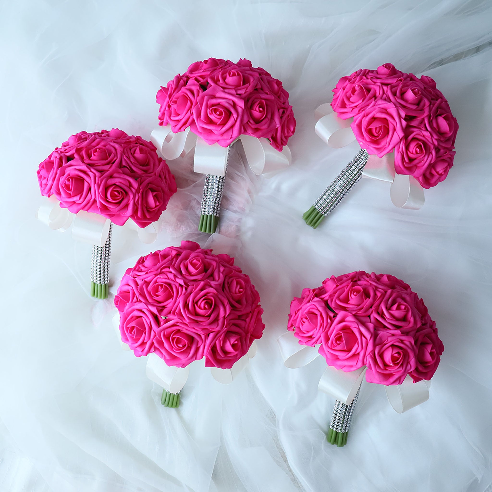 Hot Pink Wedding Bouquets Boutonnieres Corsages
