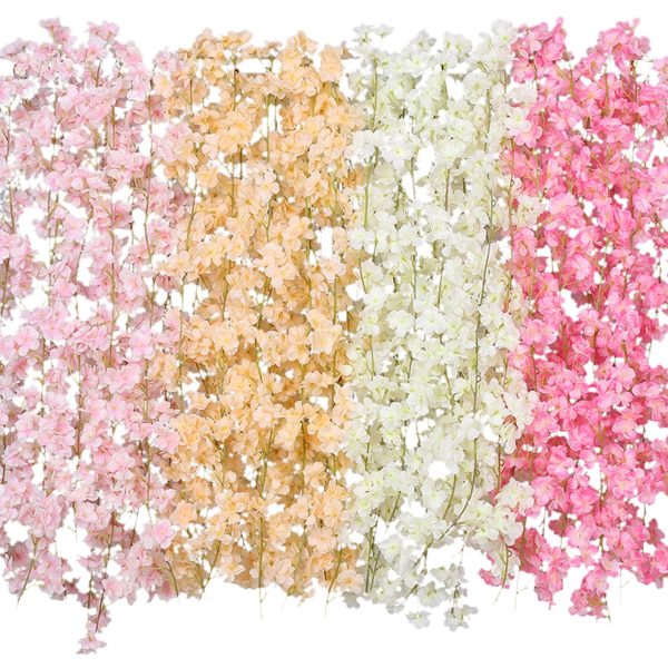 Artificial Cherry Blossom Vines for Wedding Arbor Backdrop