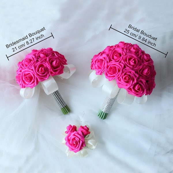 Hot Pink Wedding Bouquets Boutonnieres Corsages