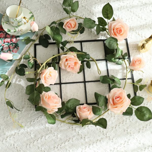 Wedding Arch Flower Vines Fake Rose Garlands for Home Indoor Outdoor