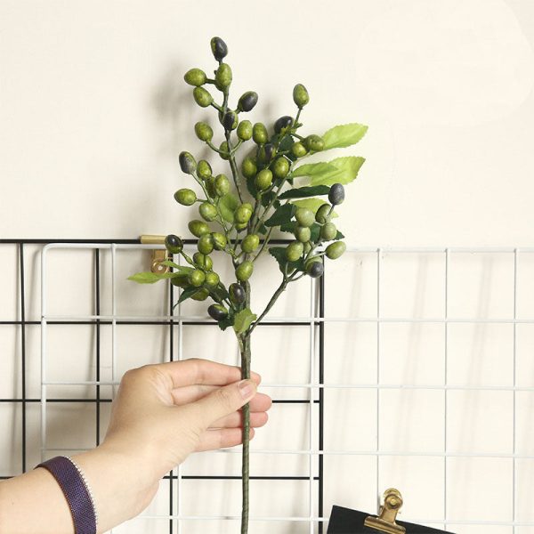 Artificial Berry Plants Olive Fruit Beans 5 Branches