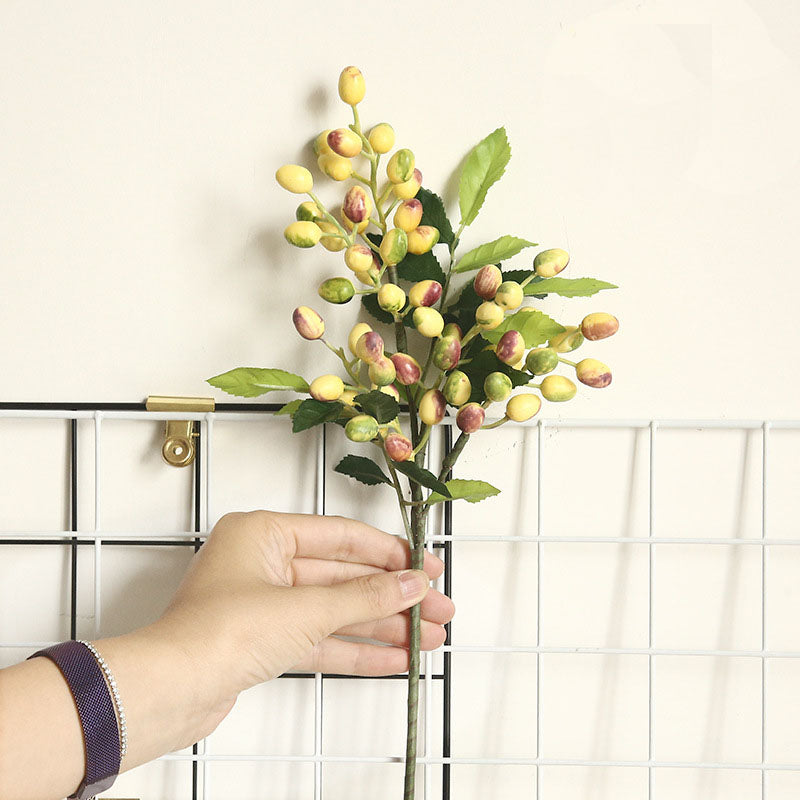 Artificial Berry Plants Olive Fruit Beans 5 Branches
