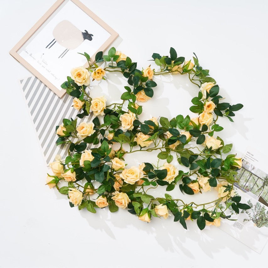 Realistic Hanging Flowers Silk Rose Vines Indoor Outdoor