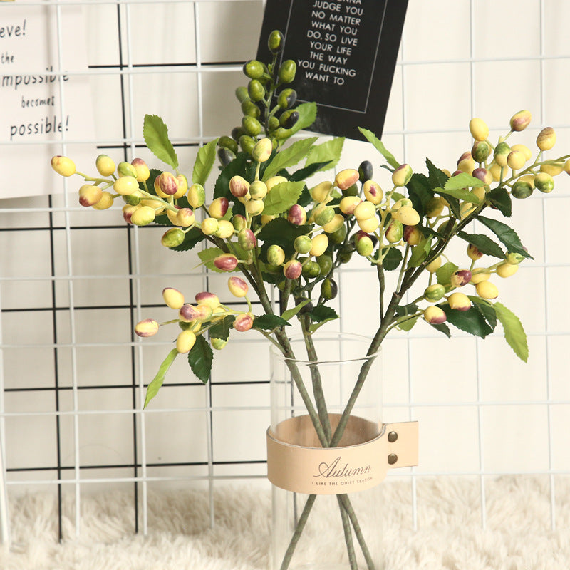 Artificial Berry Plants Olive Fruit Beans 5 Branches