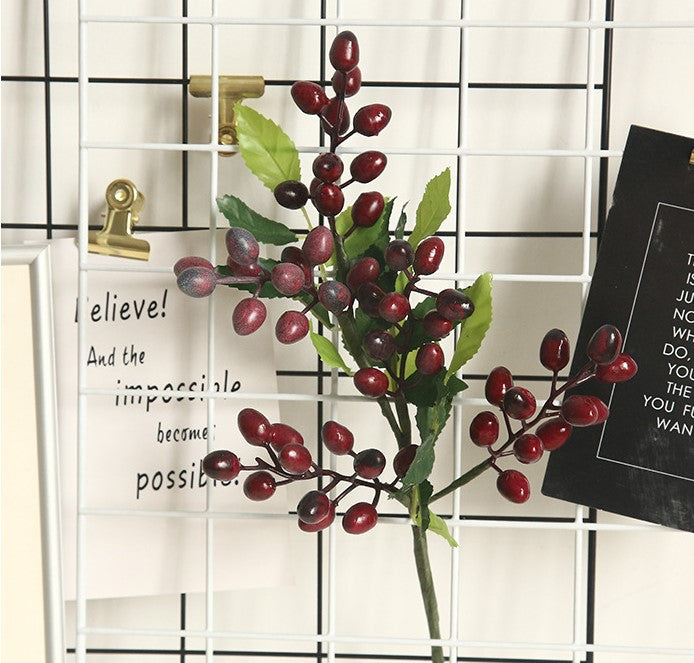 Artificial Berry Plants Olive Fruit Beans 5 Branches