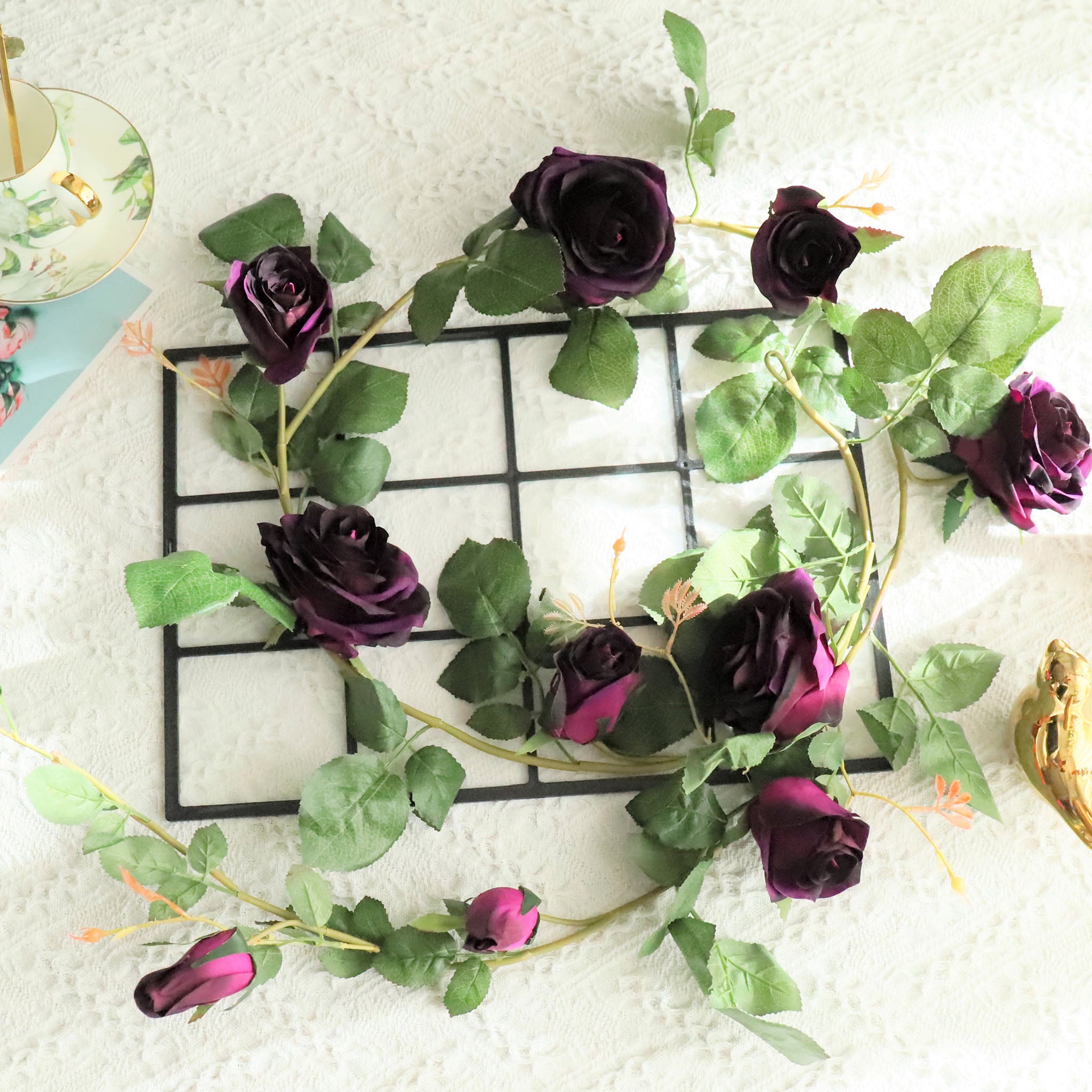 Wedding Arch Flower Vines Fake Rose Garlands for Home Indoor Outdoor