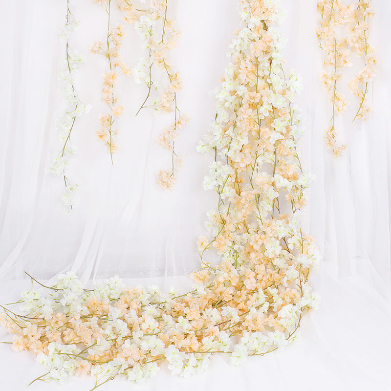 Artificial Cherry Blossom Vines for Wedding Arbor Backdrop