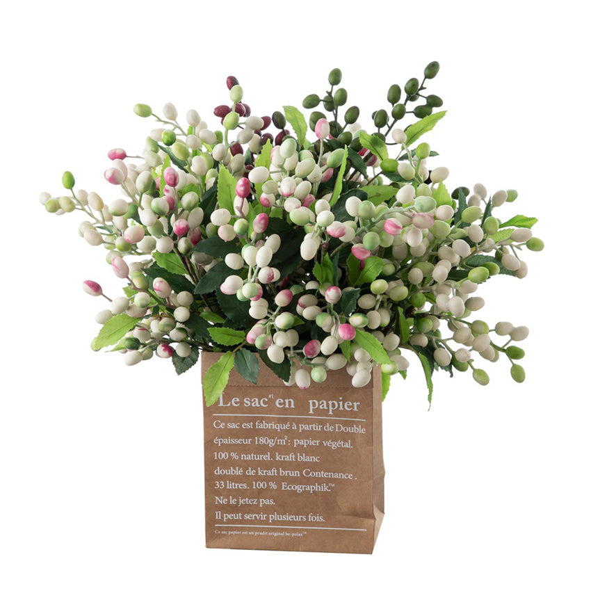 Artificial Berry Plants Olive Fruit Beans 5 Branches
