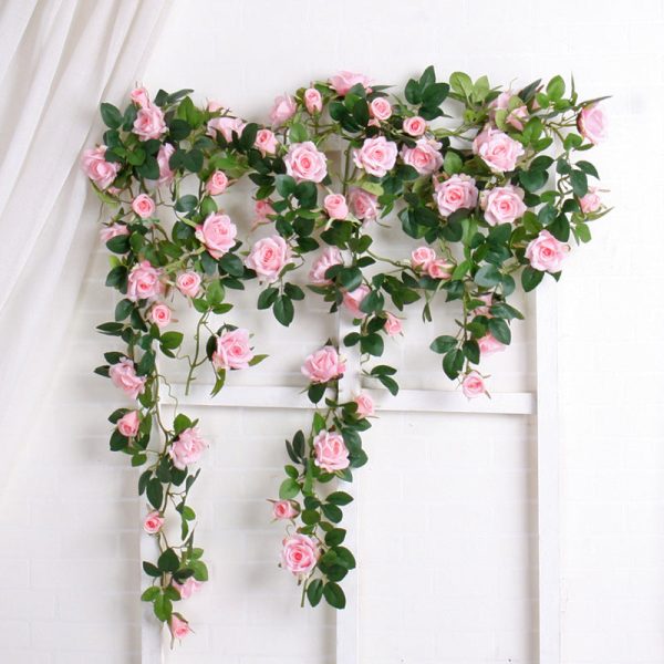 Realistic Hanging Flowers Silk Rose Vines Indoor Outdoor