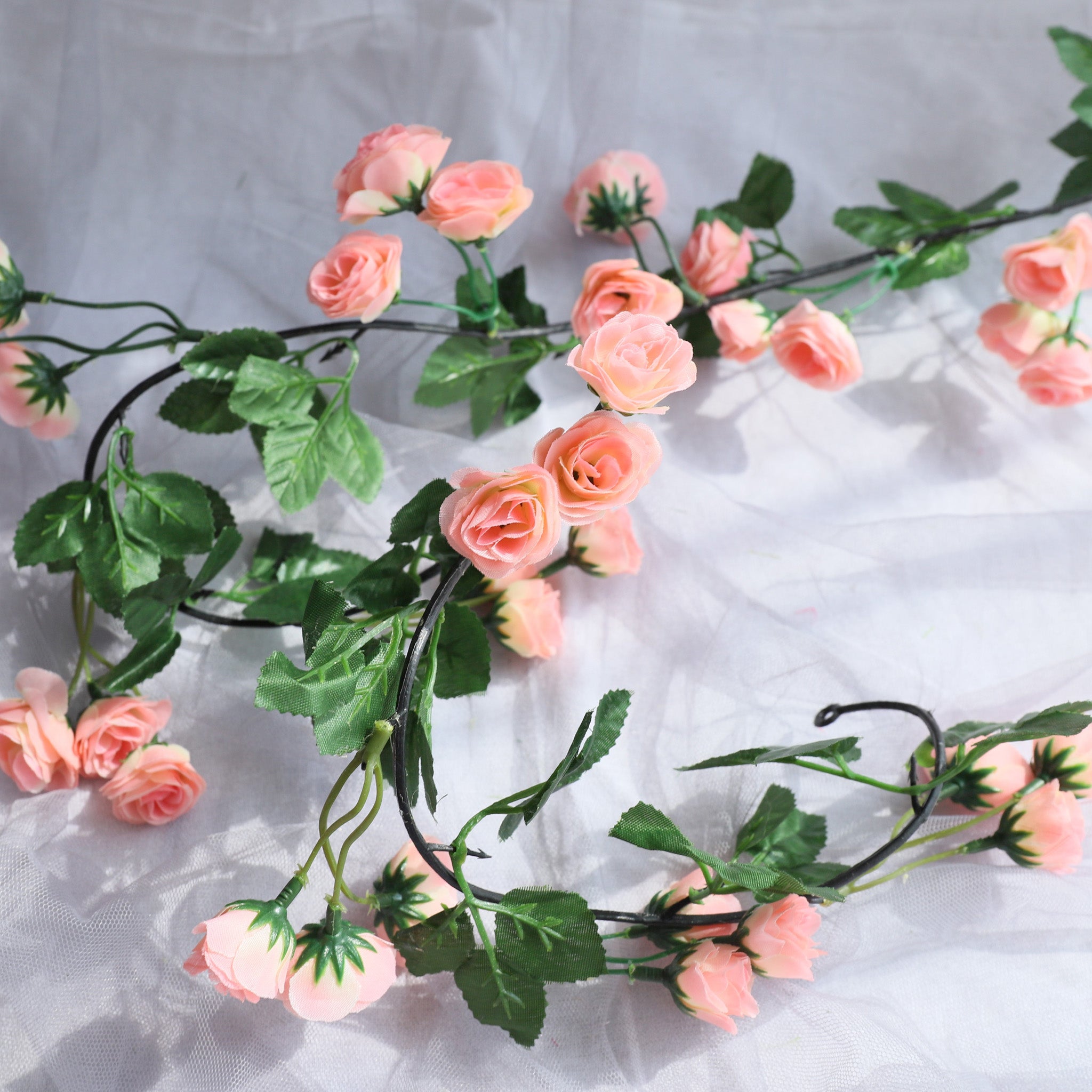 Artificial Flower Vines Tiny Roses Floral Arrangement for Home Wedding