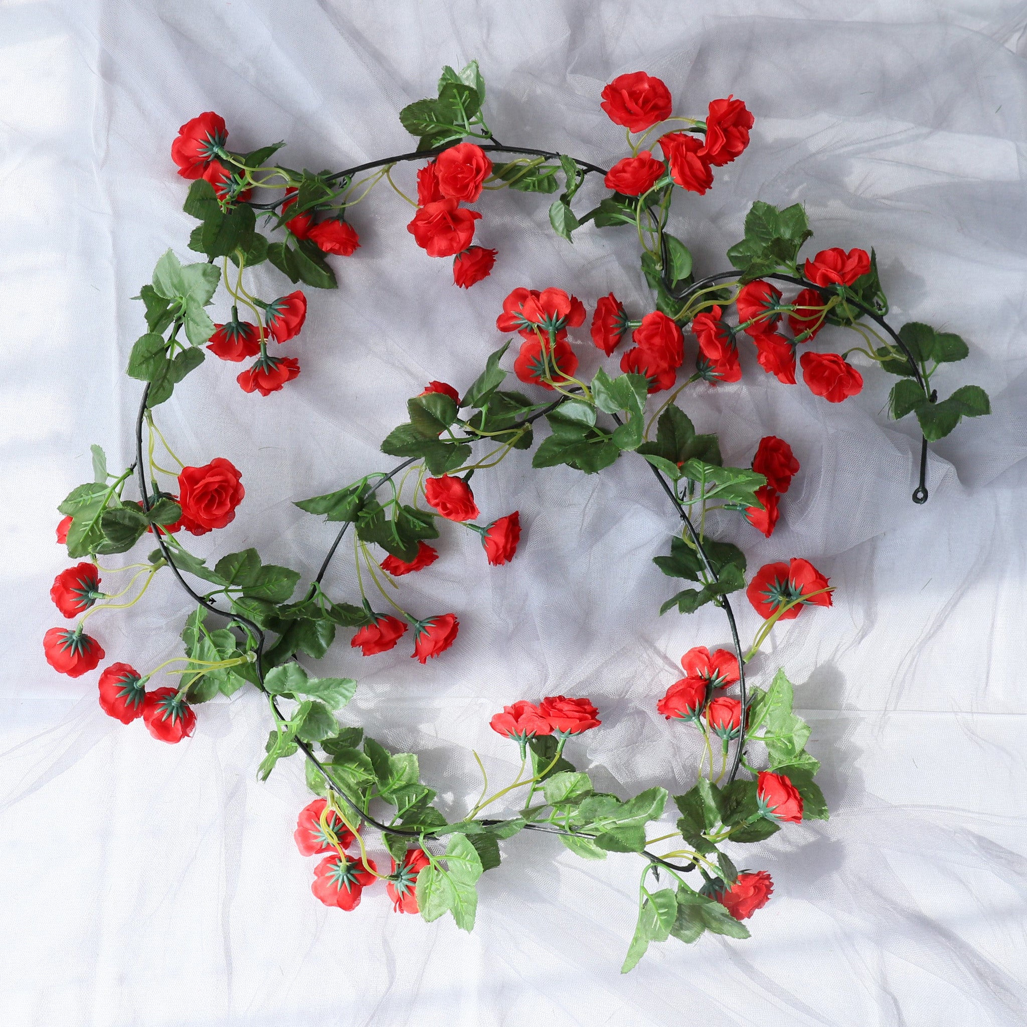Artificial Flower Vines Tiny Roses Floral Arrangement for Home Wedding