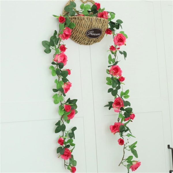 Realistic Hanging Flowers Silk Rose Vines Indoor Outdoor