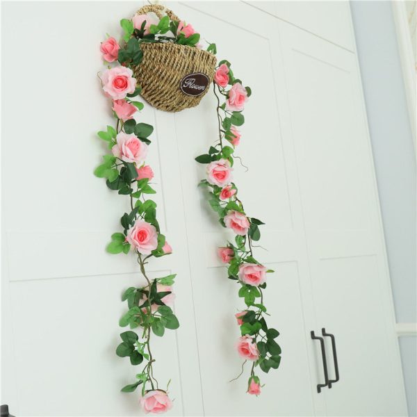 Realistic Hanging Flowers Silk Rose Vines Indoor Outdoor