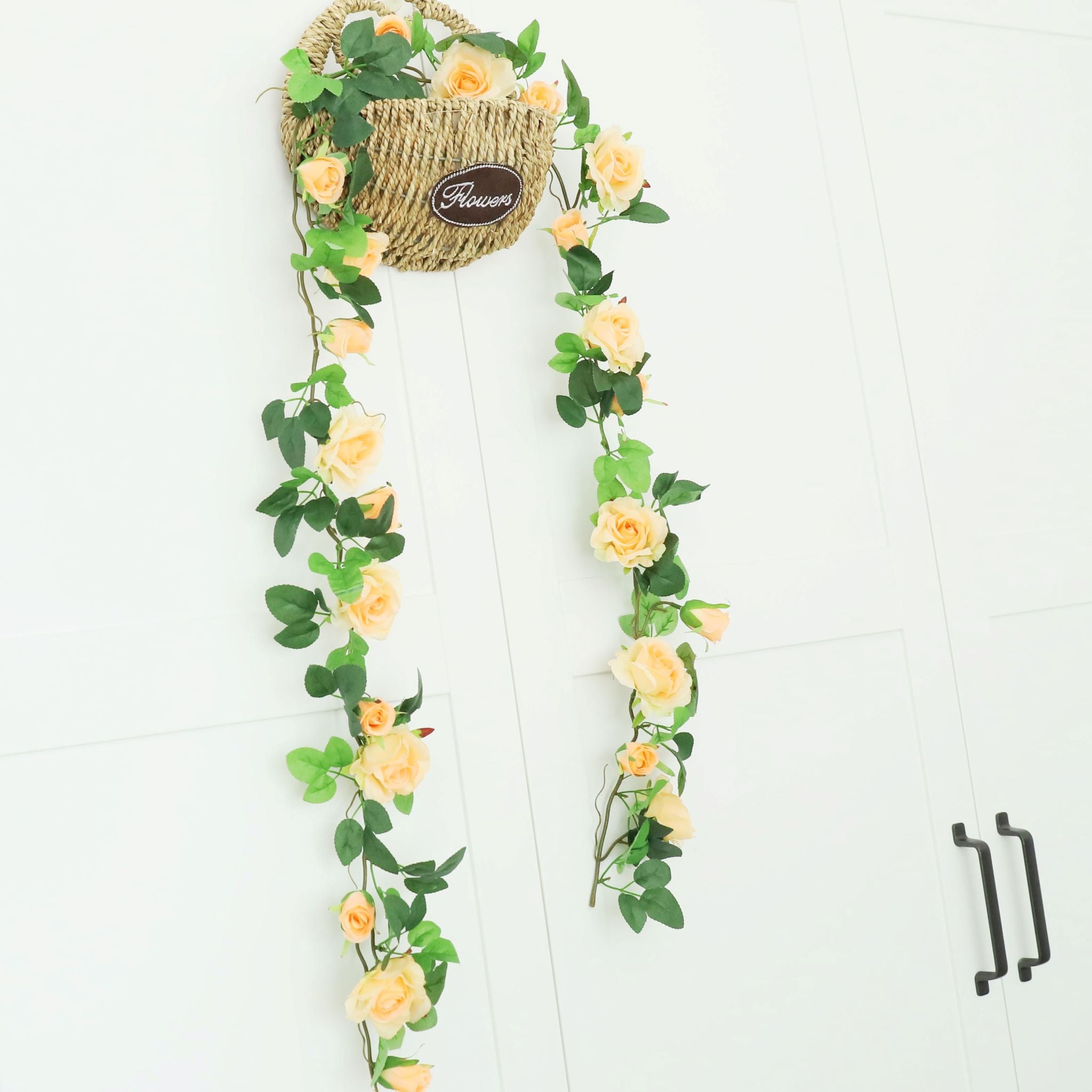 Realistic Hanging Flowers Silk Rose Vines Indoor Outdoor