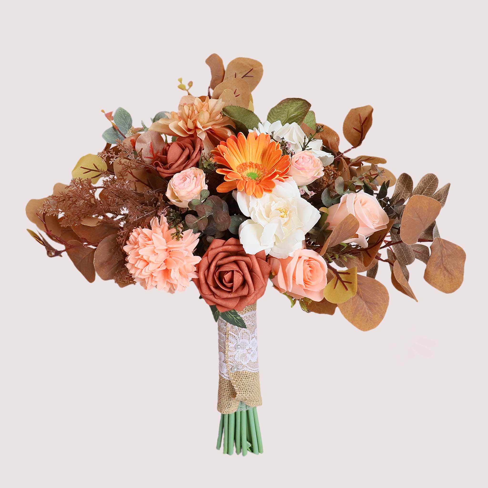 Fall Wedding Bouquets Artificial Terracotta Flowers