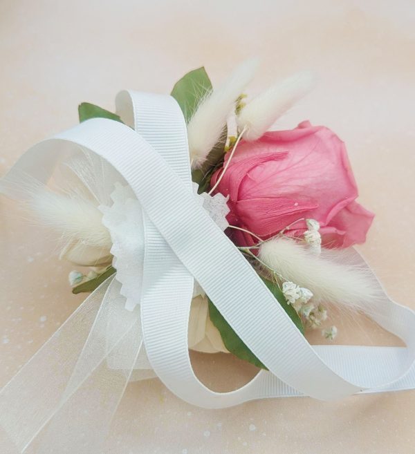 Preserved Pink Rose Corsage or Boutonniere – Timeless Elegance for Any Occasion