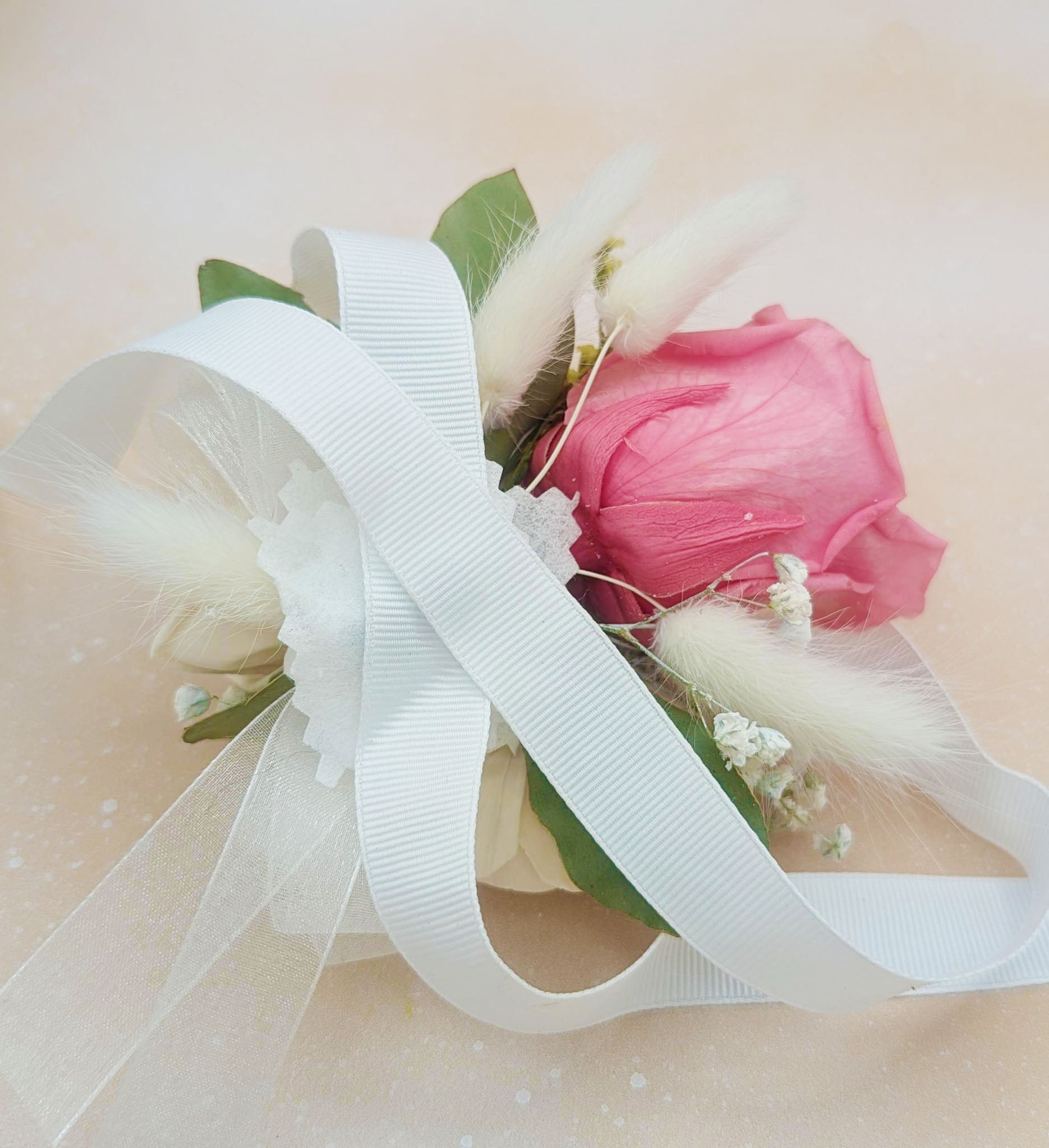 Preserved Pink Rose Corsage or Boutonniere – Timeless Elegance for Any Occasion