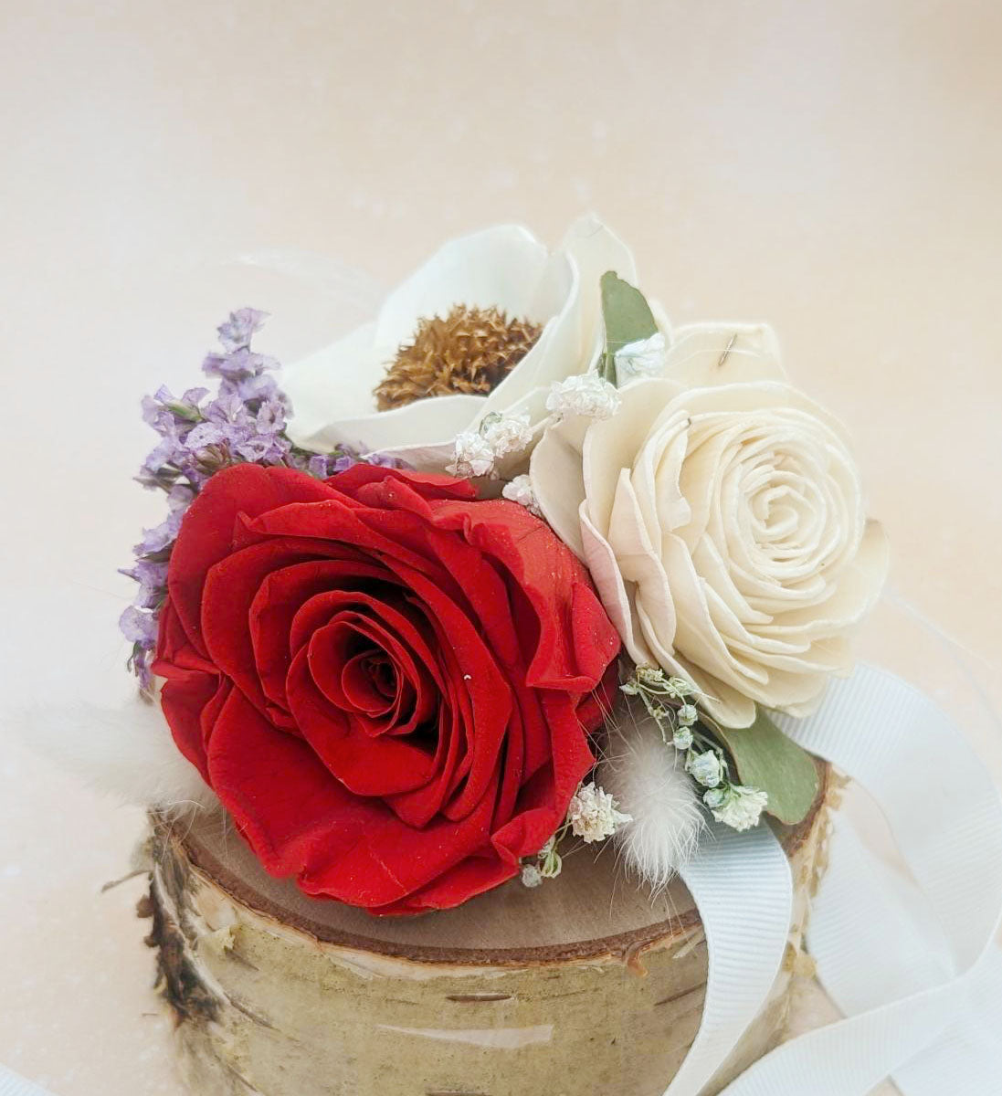 Preserved Red Rose Corsage or Boutonniere – Timeless Elegance for Any Occasion