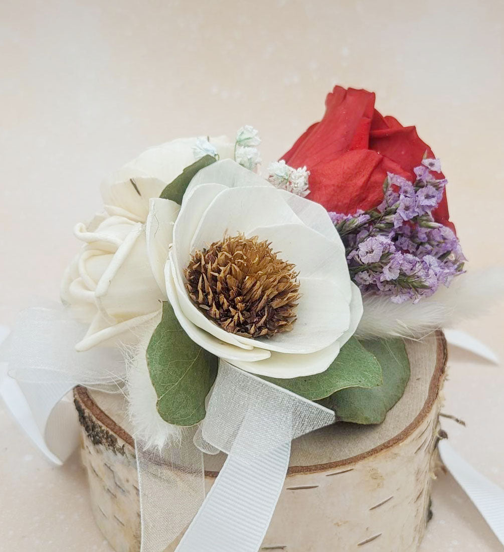 Preserved Red Rose Corsage or Boutonniere – Timeless Elegance for Any Occasion