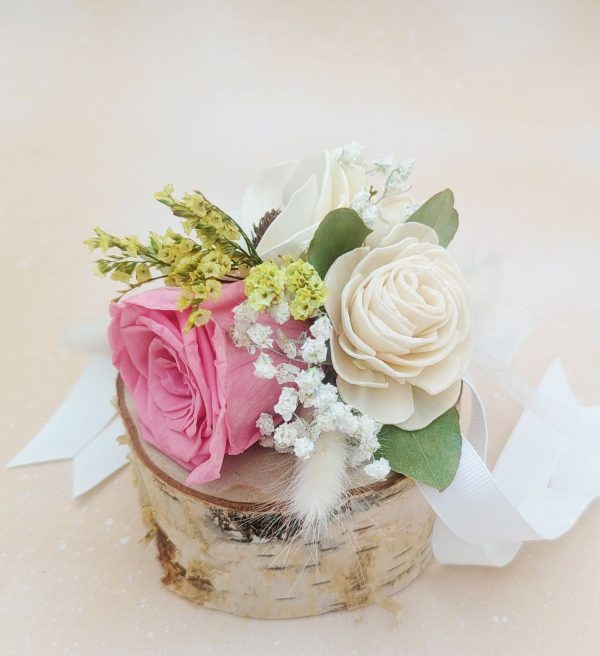 Preserved Pink Rose Corsage or Boutonniere – Timeless Elegance for Any Occasion