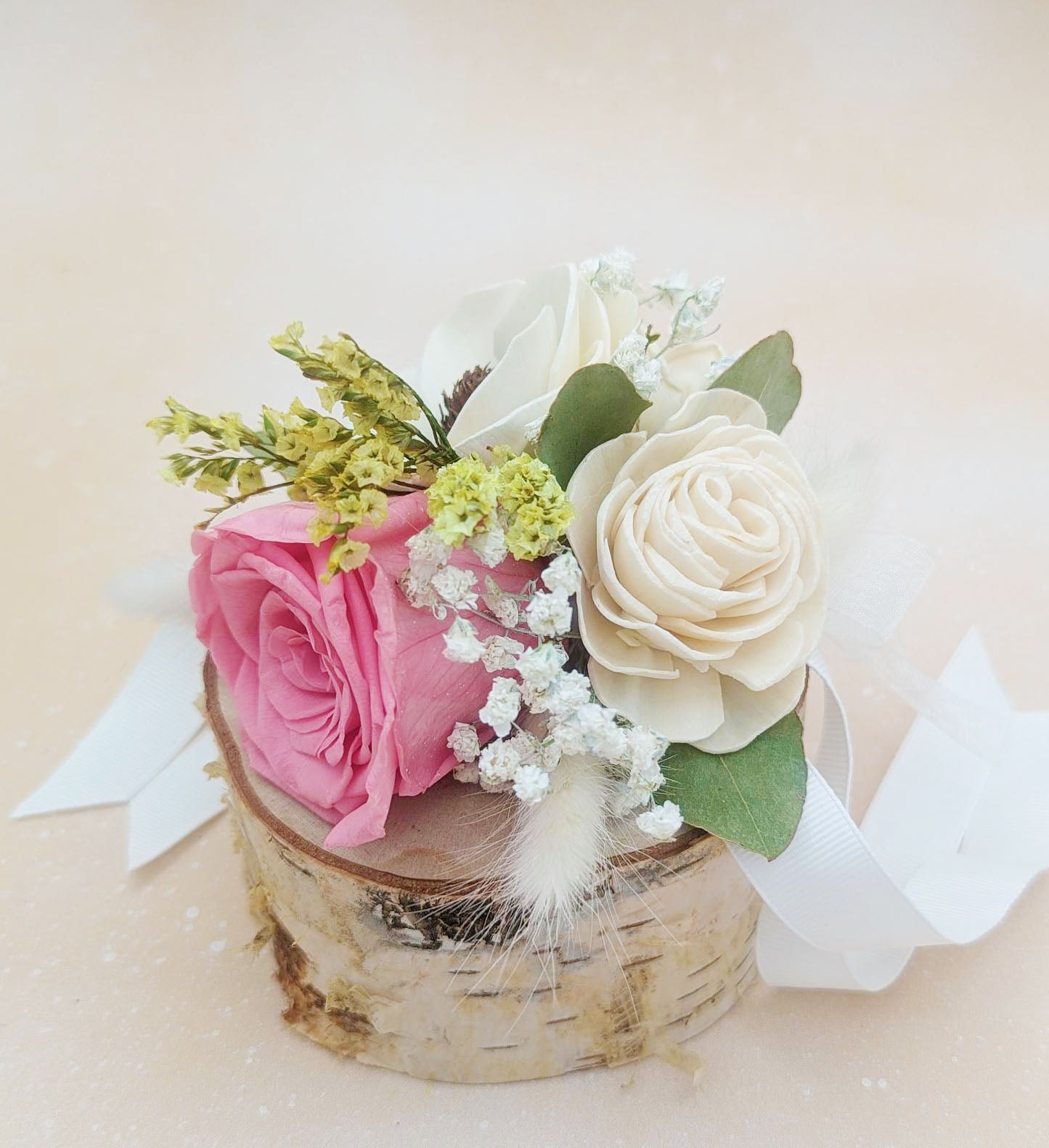 Preserved Pink Rose Corsage or Boutonniere – Timeless Elegance for Any Occasion
