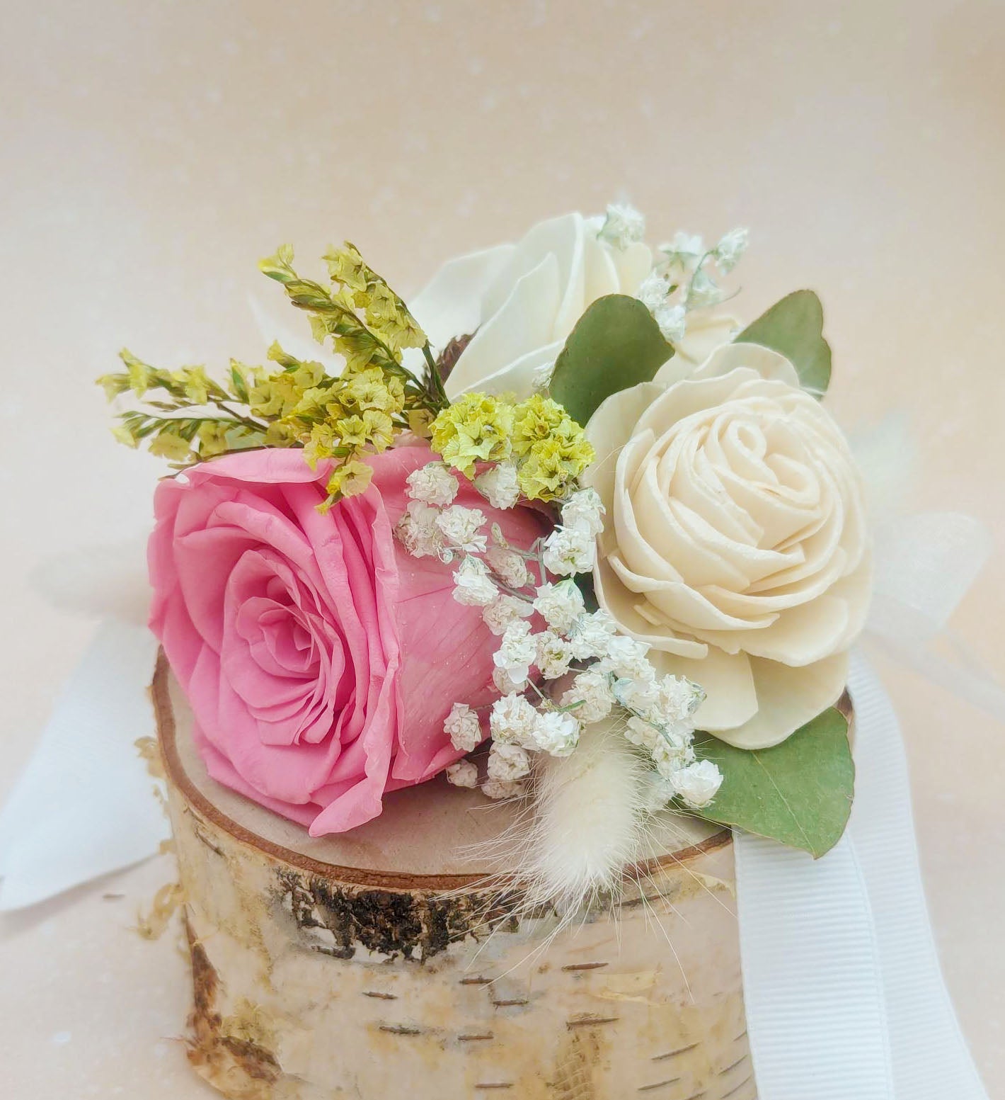 Preserved Pink Rose Corsage or Boutonniere – Timeless Elegance for Any Occasion