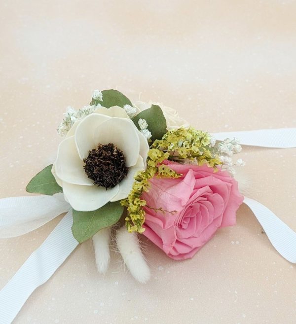 Preserved Pink Rose Corsage or Boutonniere – Timeless Elegance for Any Occasion